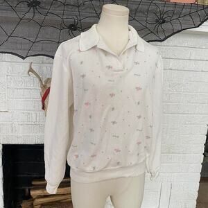 Vintage 90s coquette floral sweatshirt